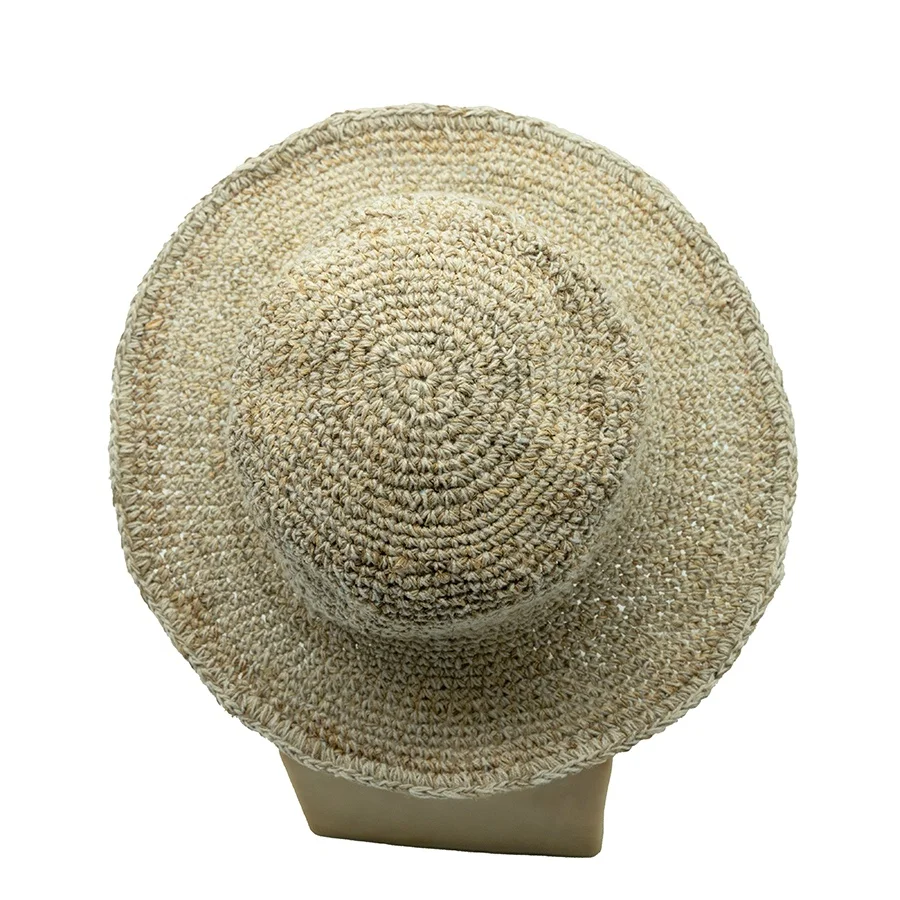 Himalayan natural hemp wide brim sun visor hat-custom design-custom size-custom labeling-handmade crochet Ecological hemp Hats