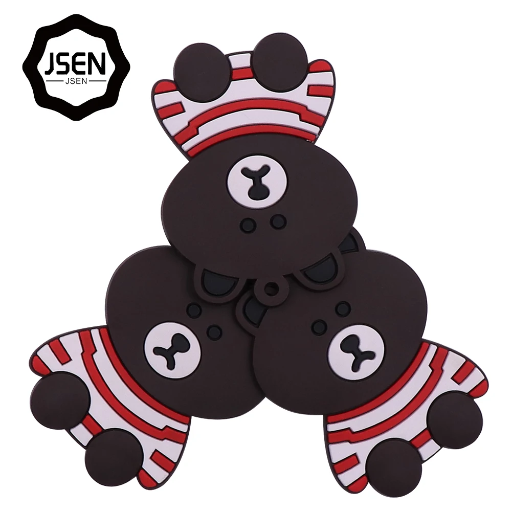 silicone/pvc kids  customized 3D cartoon logo rubber label  Eco-friendly rubber weaving label