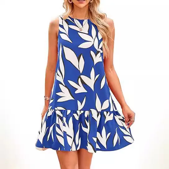 Женское платье без рукавов с принтом