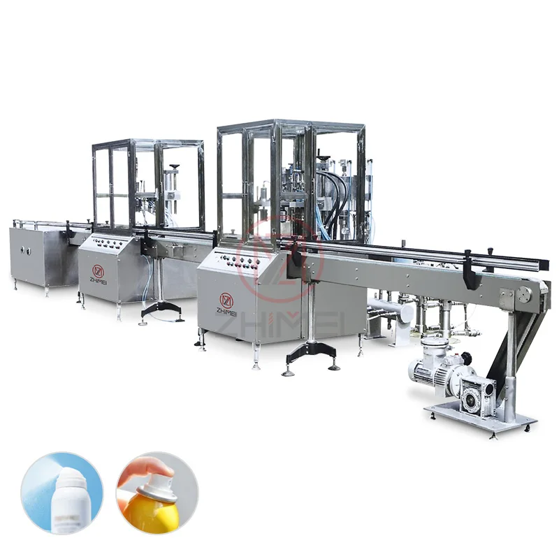 Automatic Aerosol Filling Machine Sunscreen Spray Cosmetic Aerosol Spray Cans Filling Production Line Aerosol Cylinders Filler