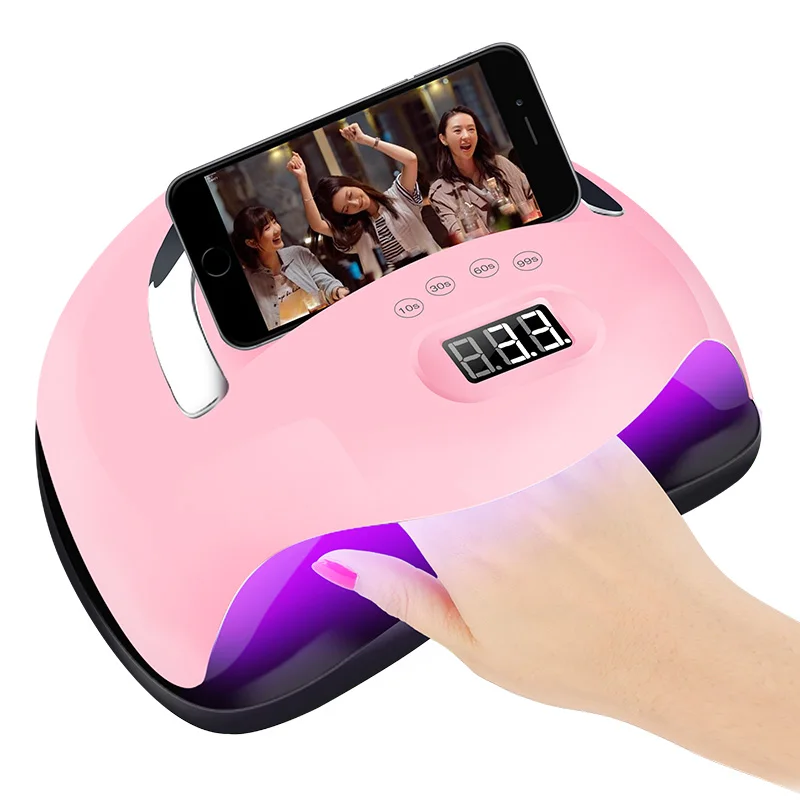 
2021 uv gel nail polish dryer lamp with mobile phone holder 