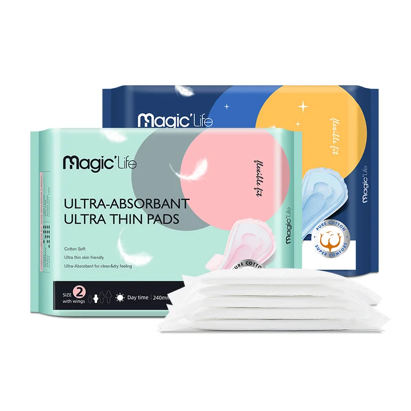 Sanitary Napkin Manufacturer Suppliers Ultra Thin 240mm Menstrual Period Sanitary Pads by Packs OEM Disposable Sanitary Pads