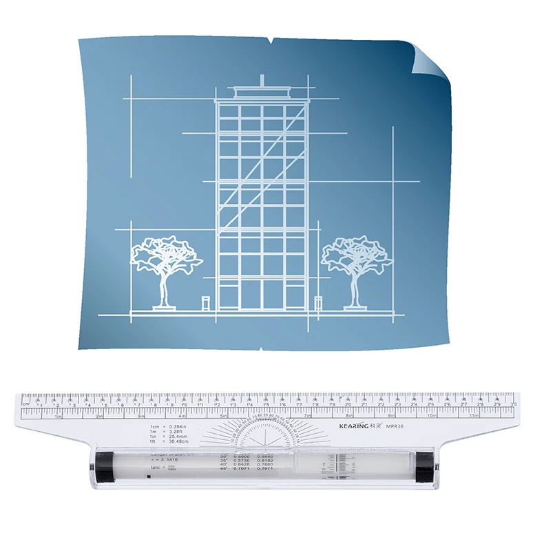 KEARING #MPR30 ARCHITECTURAL PARALLEL RULER DRAWING RULER,SOLID ANGLE ROLLING RULER designers