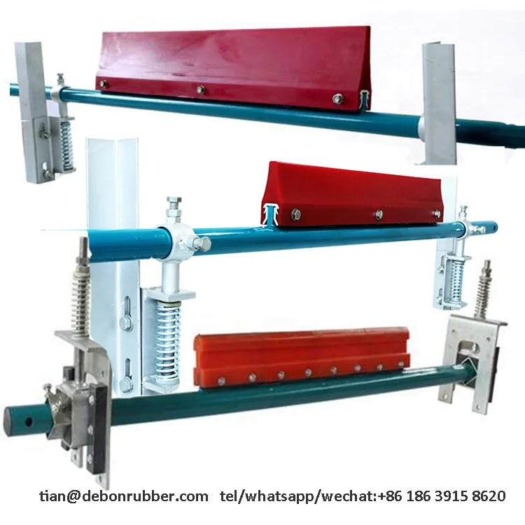 Primary Secondary V plough Polyurethane Conveyor Belt Cleaner / Belt Scraper