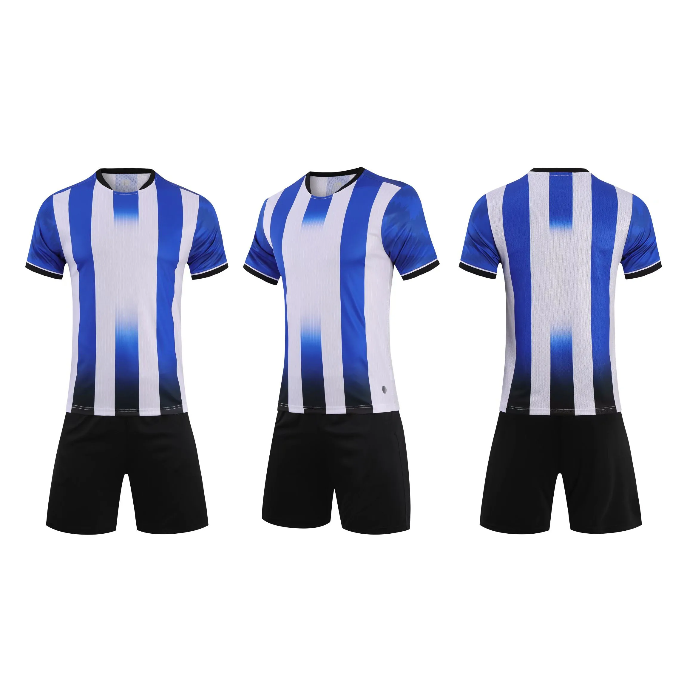 2022 High Quality Plain Soccer Uniform Youth Stripe Soccer Uniform Football Shirts