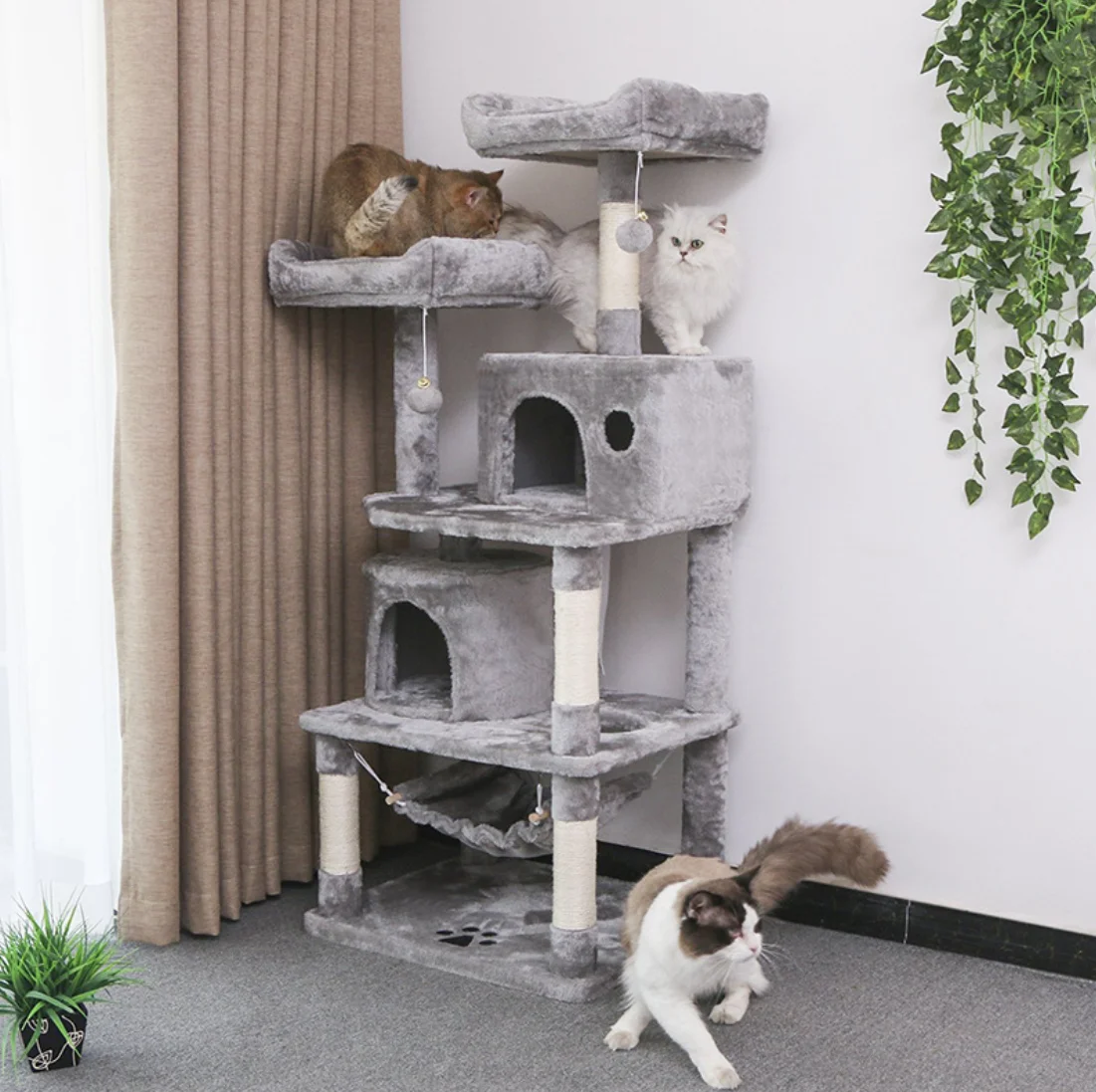 Cat tree house scratcher sisal fabric for cat scratching tree posts