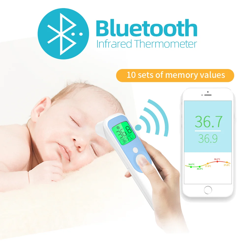 Non Contact Termometro Infrarojo Baby Digital Infrared Forehead Laser Digitales Temperature Recognition Infrared  Thermometer