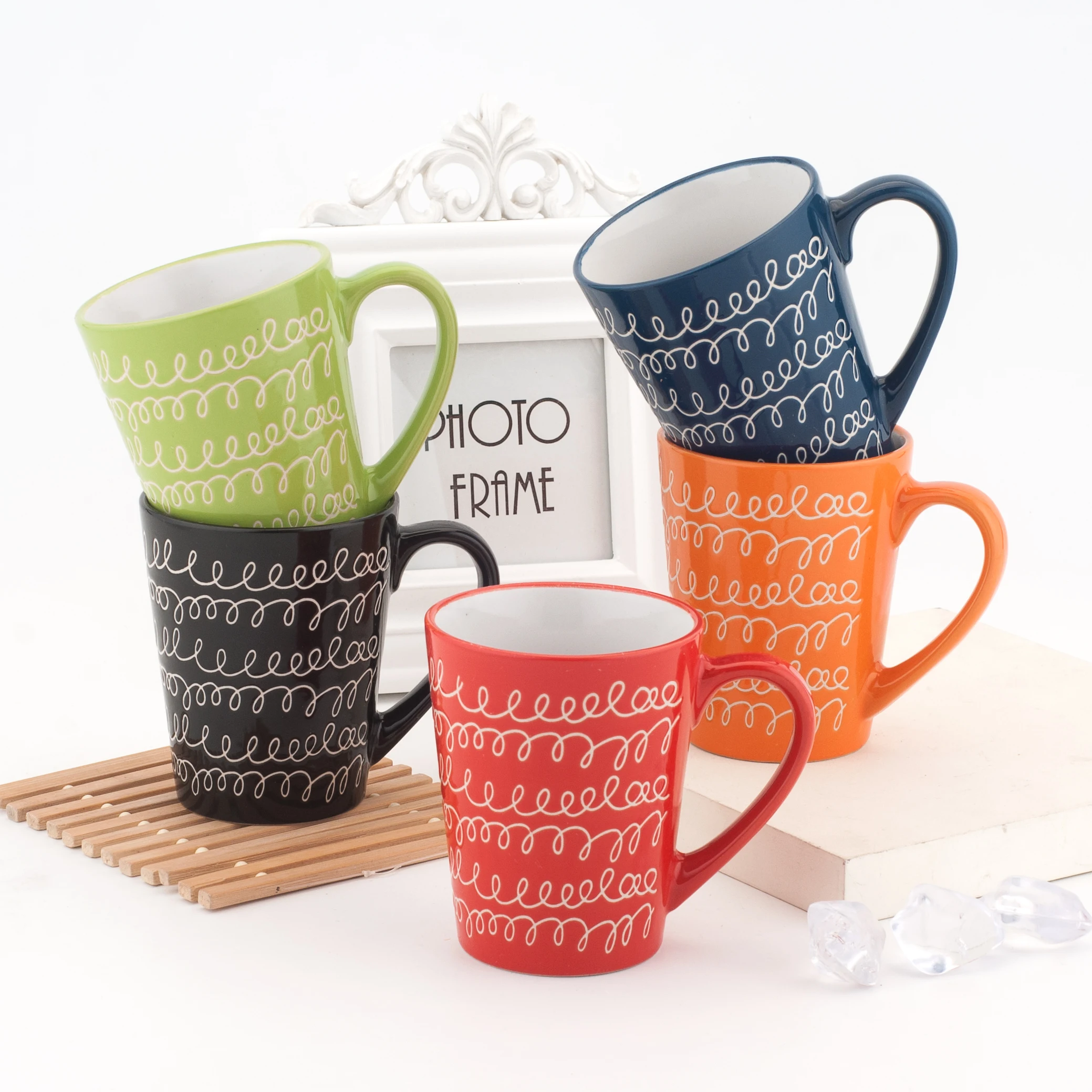 Customized Printed Modern Factory Full Decal Cheap Bulk Ceramic Cup Mugs Coffee Tea Sets