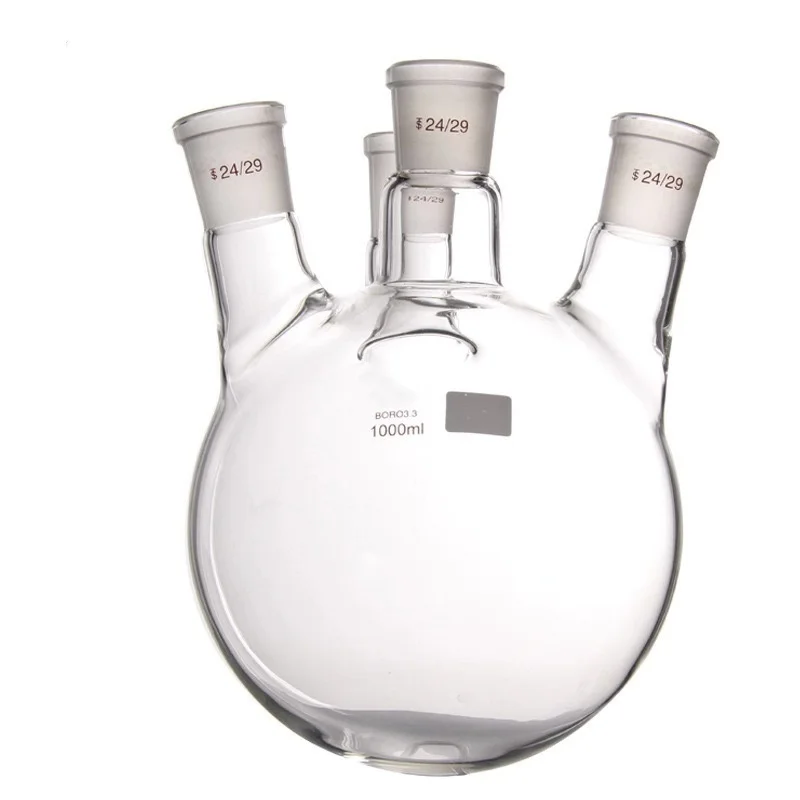 China manufacture four neck round bottom flask for chemical lab