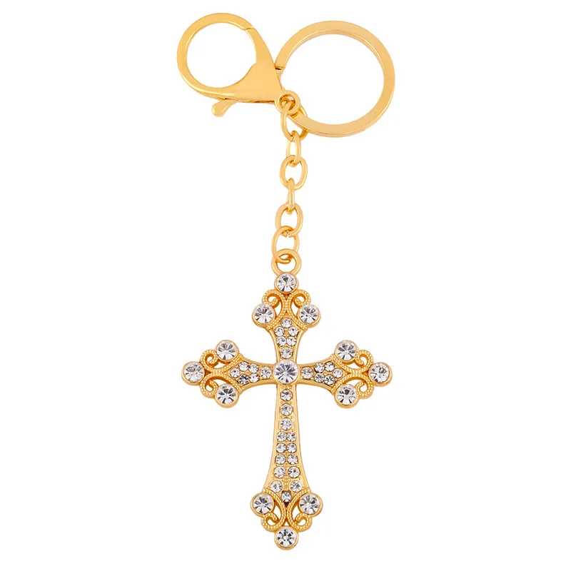 Hot sale Cross key chain  rhinestone key chain creative personality low price high quality wholesale