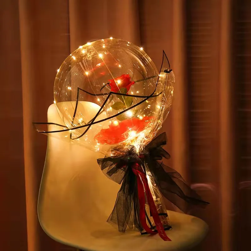 22inch LED Light Luminous Balloon Bouquet Rose Party Lamp Romantic Wedding Birthday Gift Christmas