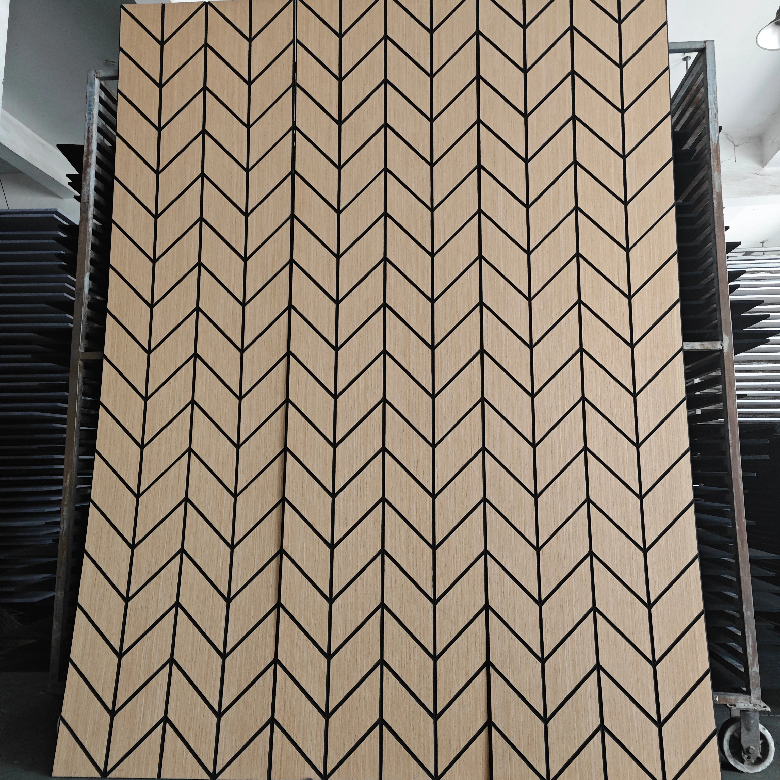 OAK Wood Veneer Pet acoustic Wall panel Slatted Soundproof Board Wooden Acoustic Panels soundproofing panels for walls