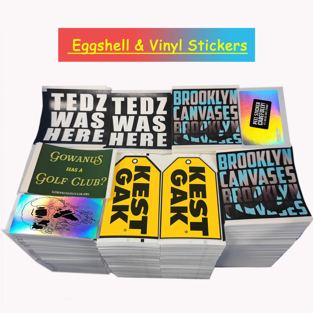 Custom hologram eggshell sticker ultra destructive vinyl material Blank laser eggshell sticker for graffiti painting use