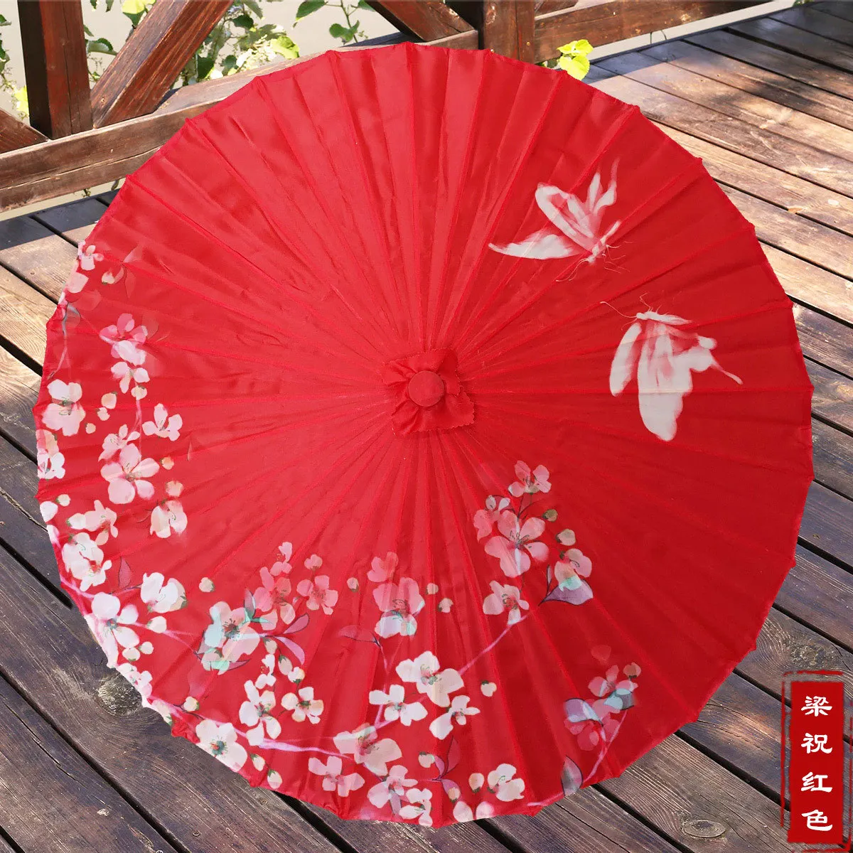 Handmade Customization Size Chinese Paperwork Small White Art Umbrella Bamboo Frame Silk Parasol