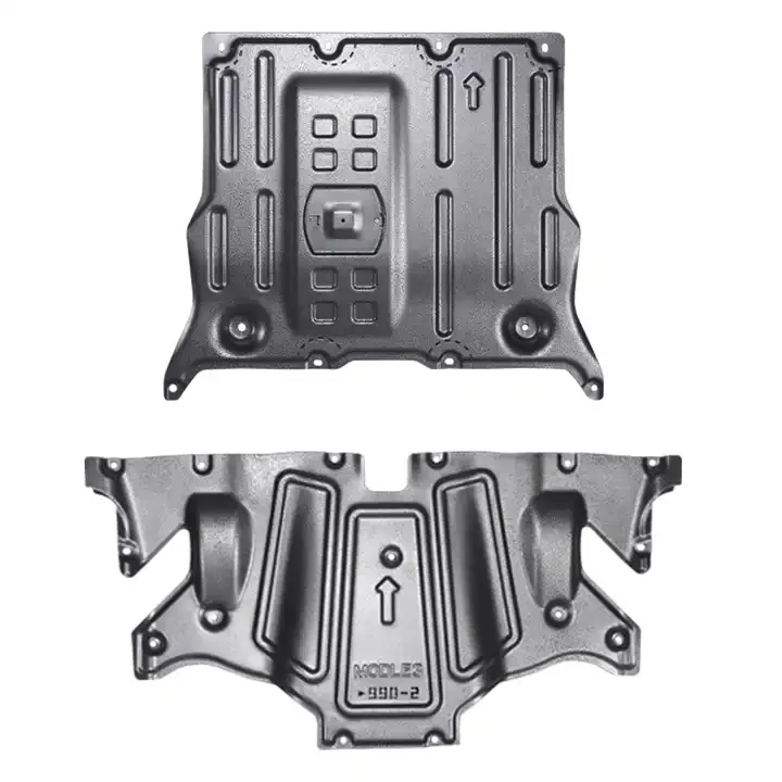 Aluminum steel motor car engine guard bottom cover protection plate cooling pipe skid plate for model 3 model Y