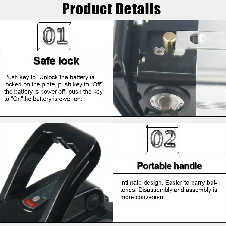 
Rechargeable 18650 Lithium Ion Batteries 24v 36v 48v Silverfish Ebike Battery Pack for Electric Bicycle 