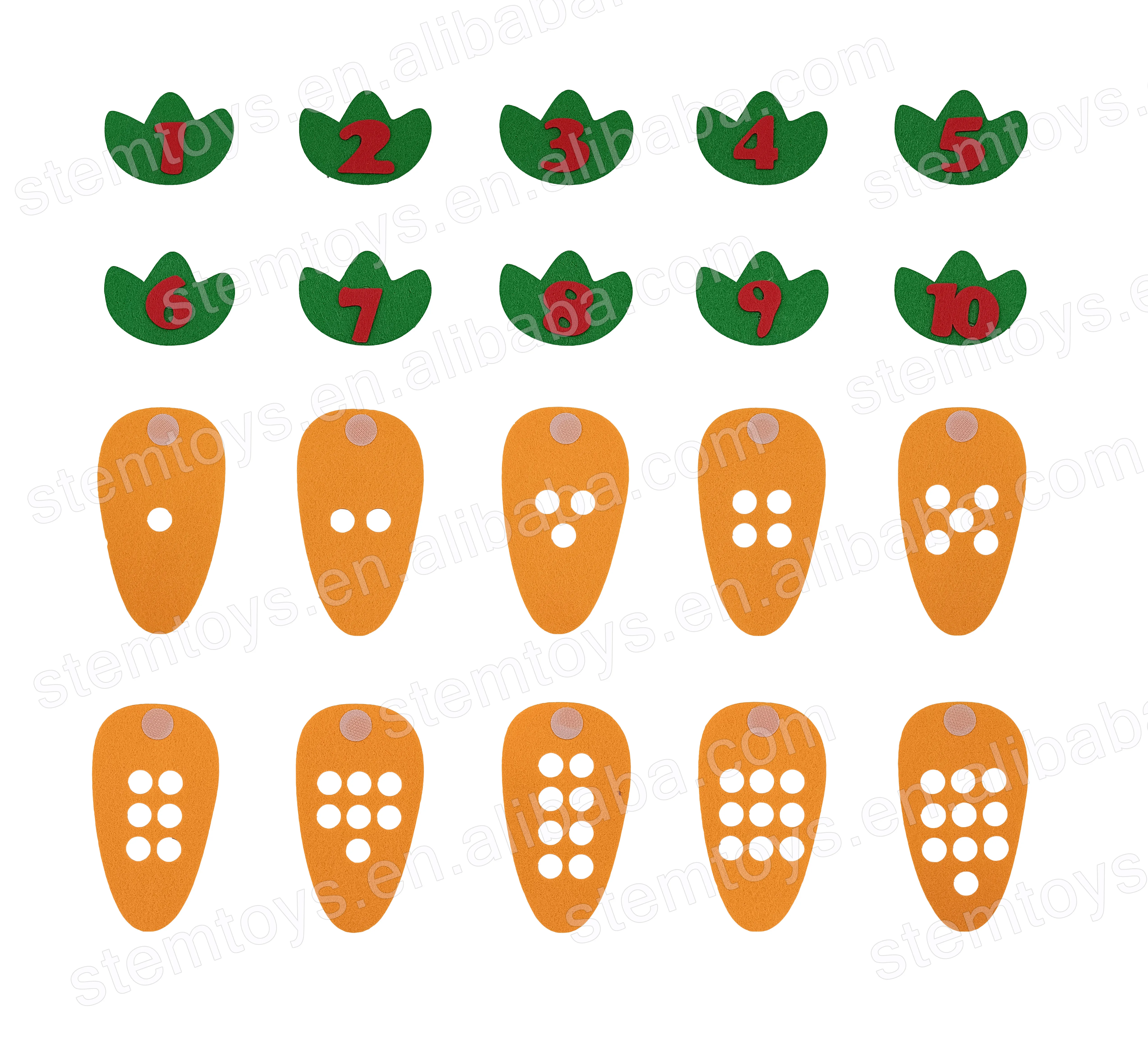 Montessori DIY puzzle preschool easy math learning carrots children felt craft non-woven fabric stem educational toys for kids