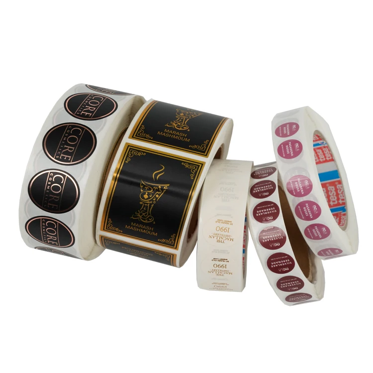 Custom Printed Self Adhesive Brand Logo Vinyl Waterproof Roll Labels Stickers for Packaging