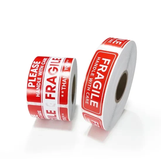 Breakable Stickers Custom Warning Shipping Fragile Private Label Stickers