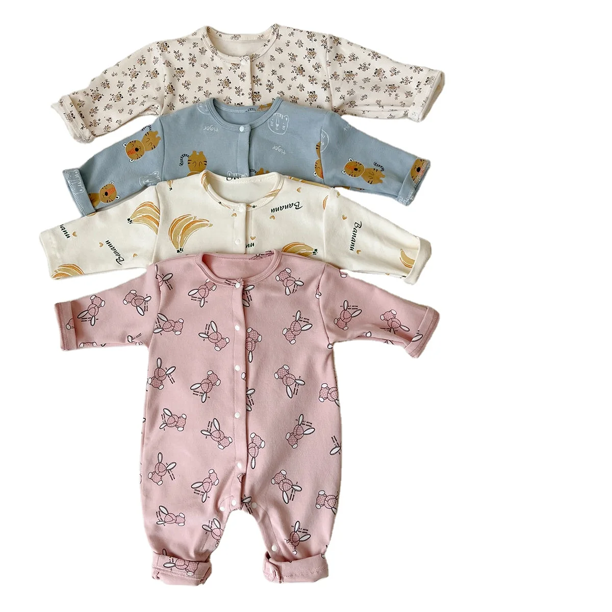 Floral babi girl romper fall long sleeve onesies baby clothes animal cartoon cotton baby bodysuits