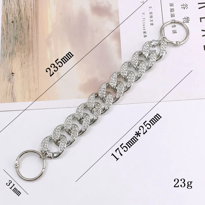 Alloy Shoe Chain with PVC Rubber Rhinestone & Rhinestone Decorations Upper Position Shoe Charm with Buckle Flowers Tassel
