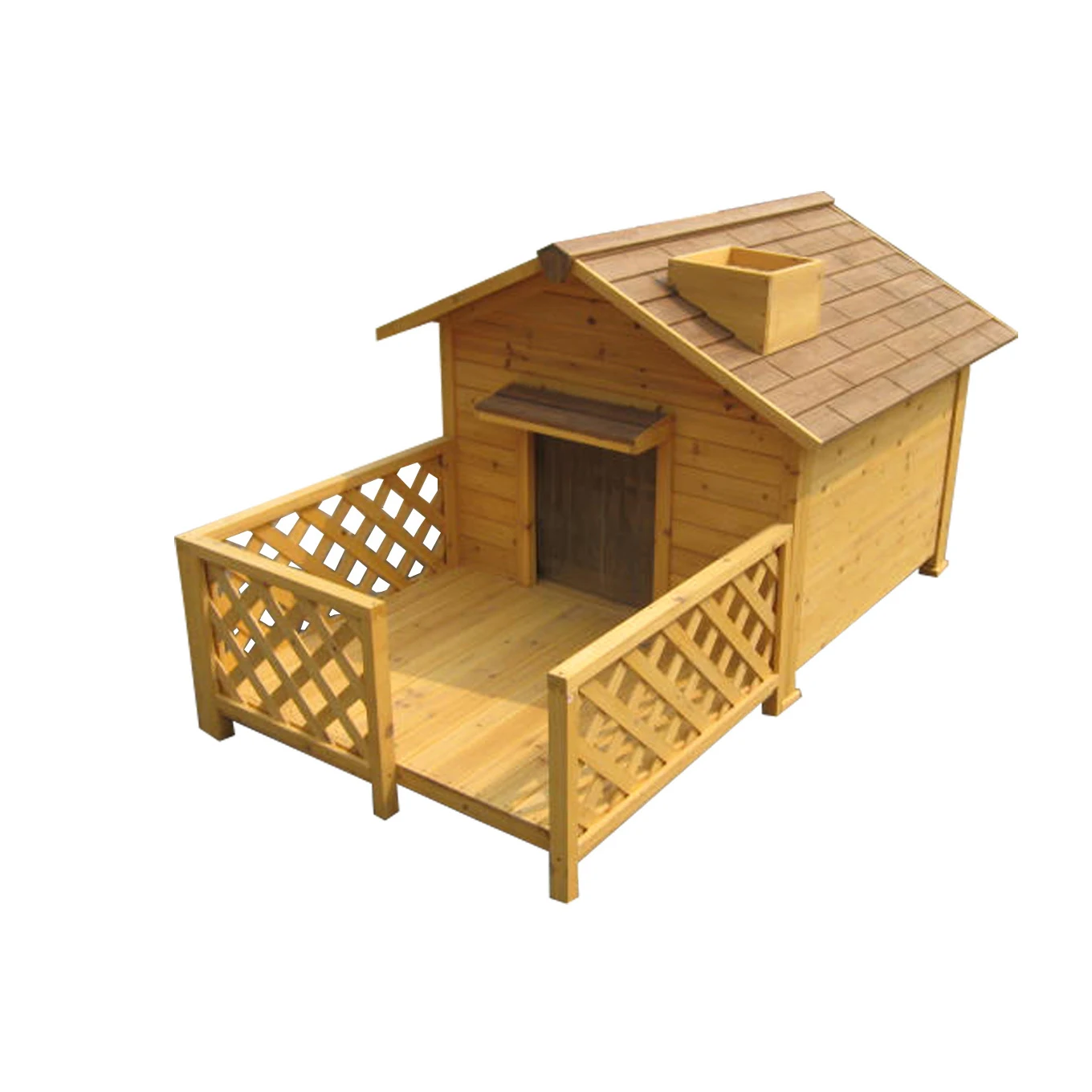 Sturdy Wooden Dog House Asymmetrical Fir Wood Large/Extra Large Dog Pet Home