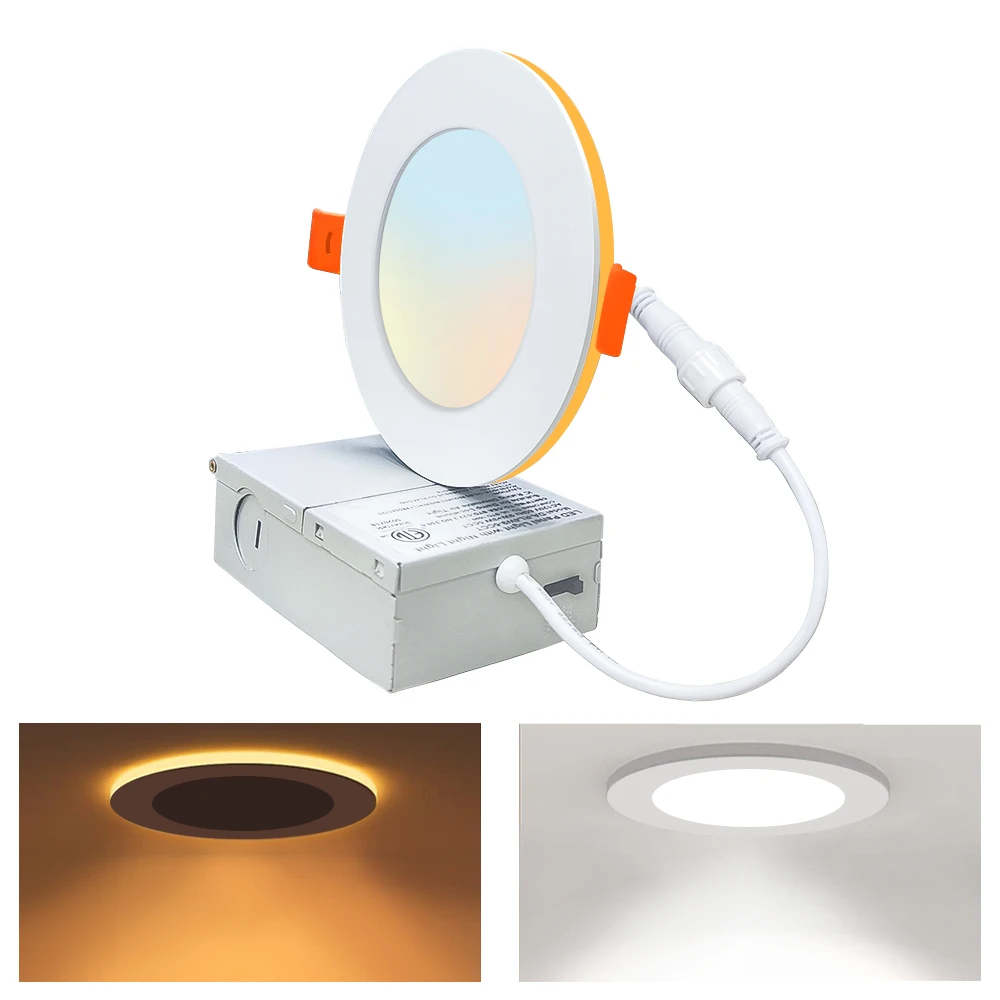 0-10V/WiFi+BT Remote/Triac Phase Cut Dimmable 9W Anti Glare Ultra Slim Panel Light with Night Mode