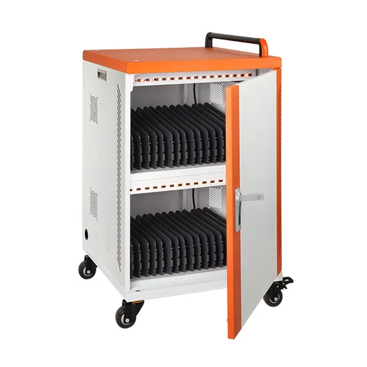 Storage charging station with 32 USB ports