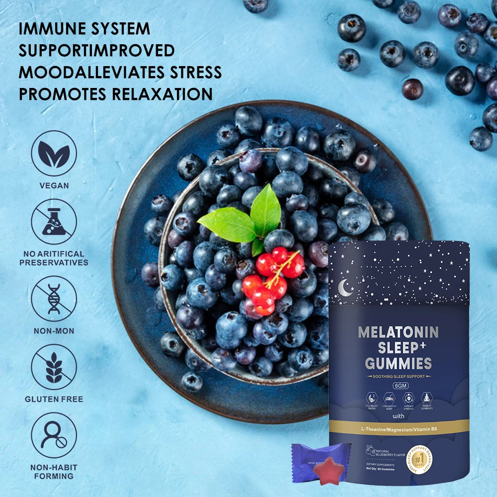 OEM private label Melatonin  5-htp magnesium gummies Better  Natural sleep gummies Sleeping relax gummies for adult and children
