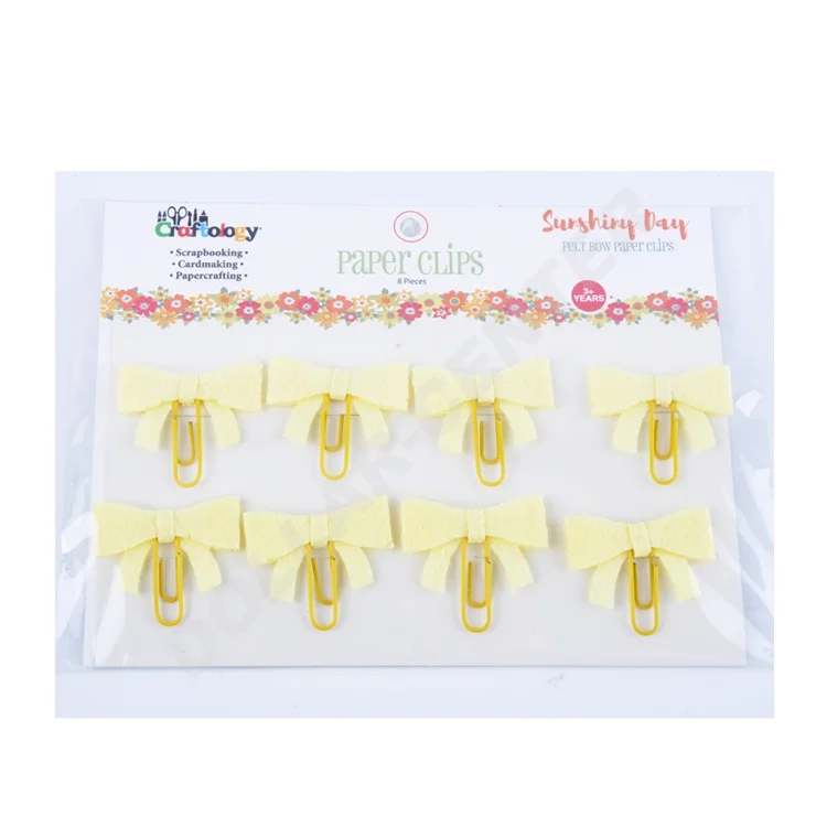 manufacturer mini light yellow color felt hair paper clips