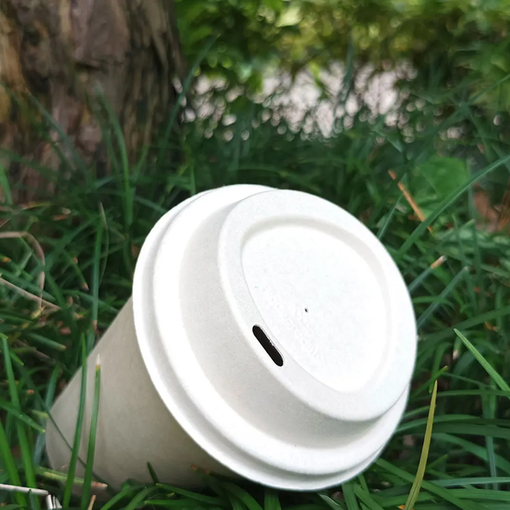 100% Biodegradable Compostable Coffee Paper Cup Dome Lids Cover