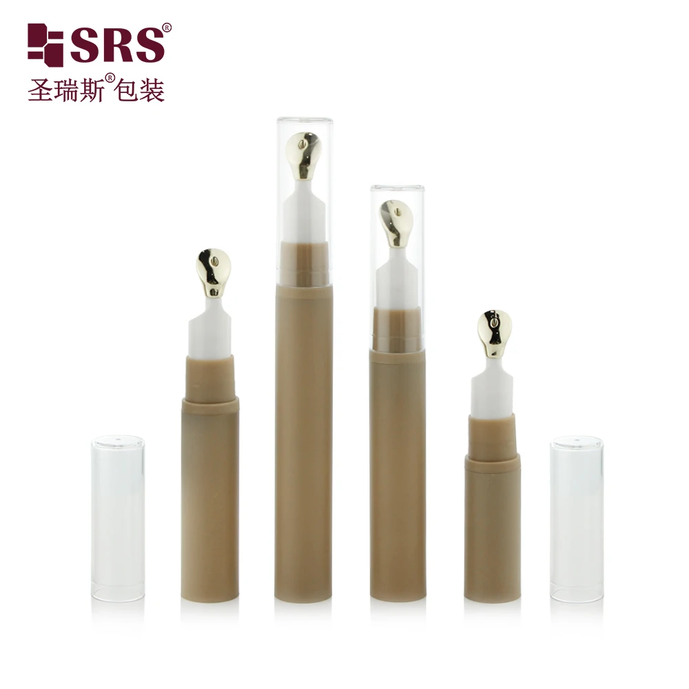 A0031B 10ml New Design Round Empty Spraying Gradient Orange Airless Pump Bottle Slim Size with Gold Metal Tip for Cosmetic