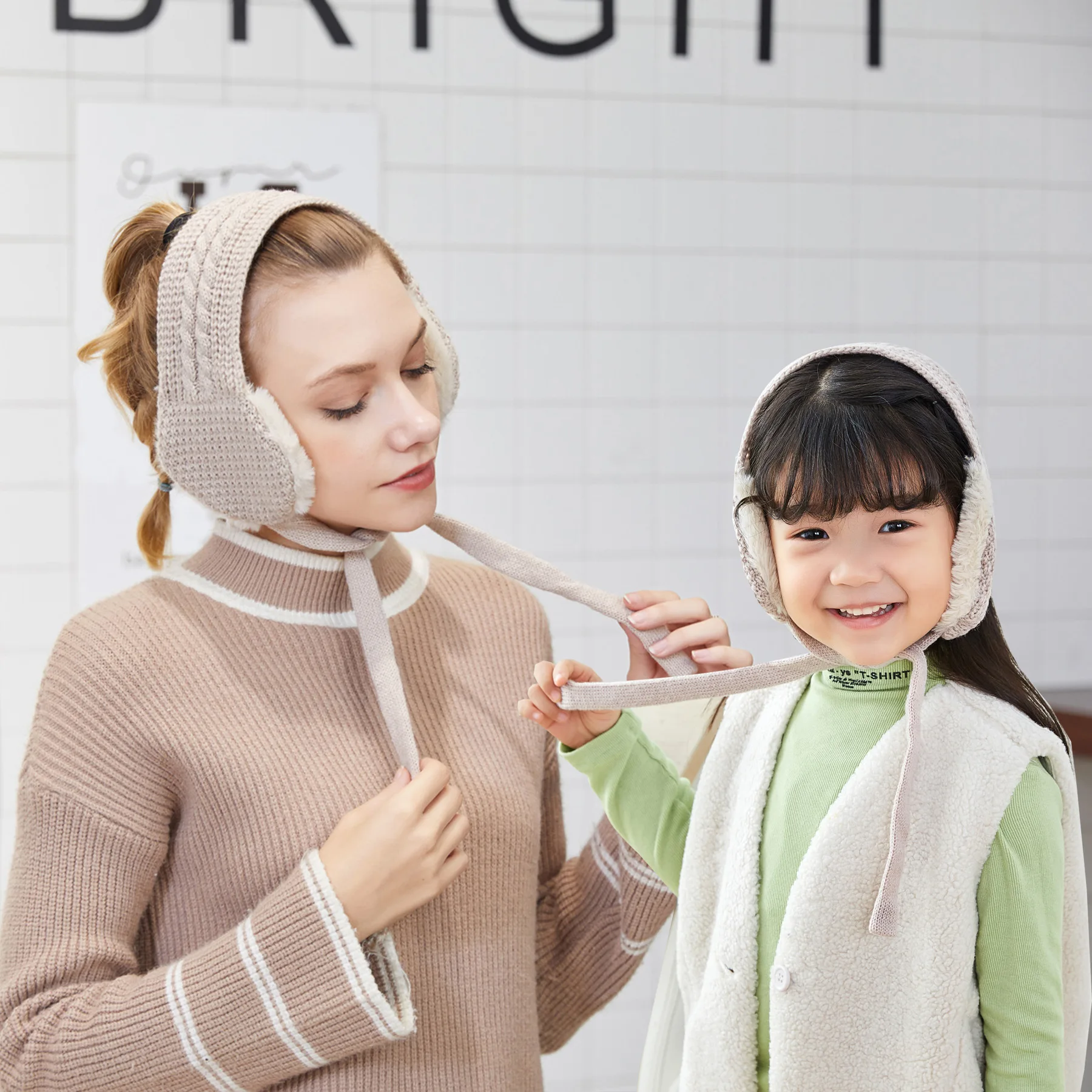 Зимний детский шарф, наушники, Флисовая Повязка на голову, обогреватель для ушей, детские вязаные теплые наушники