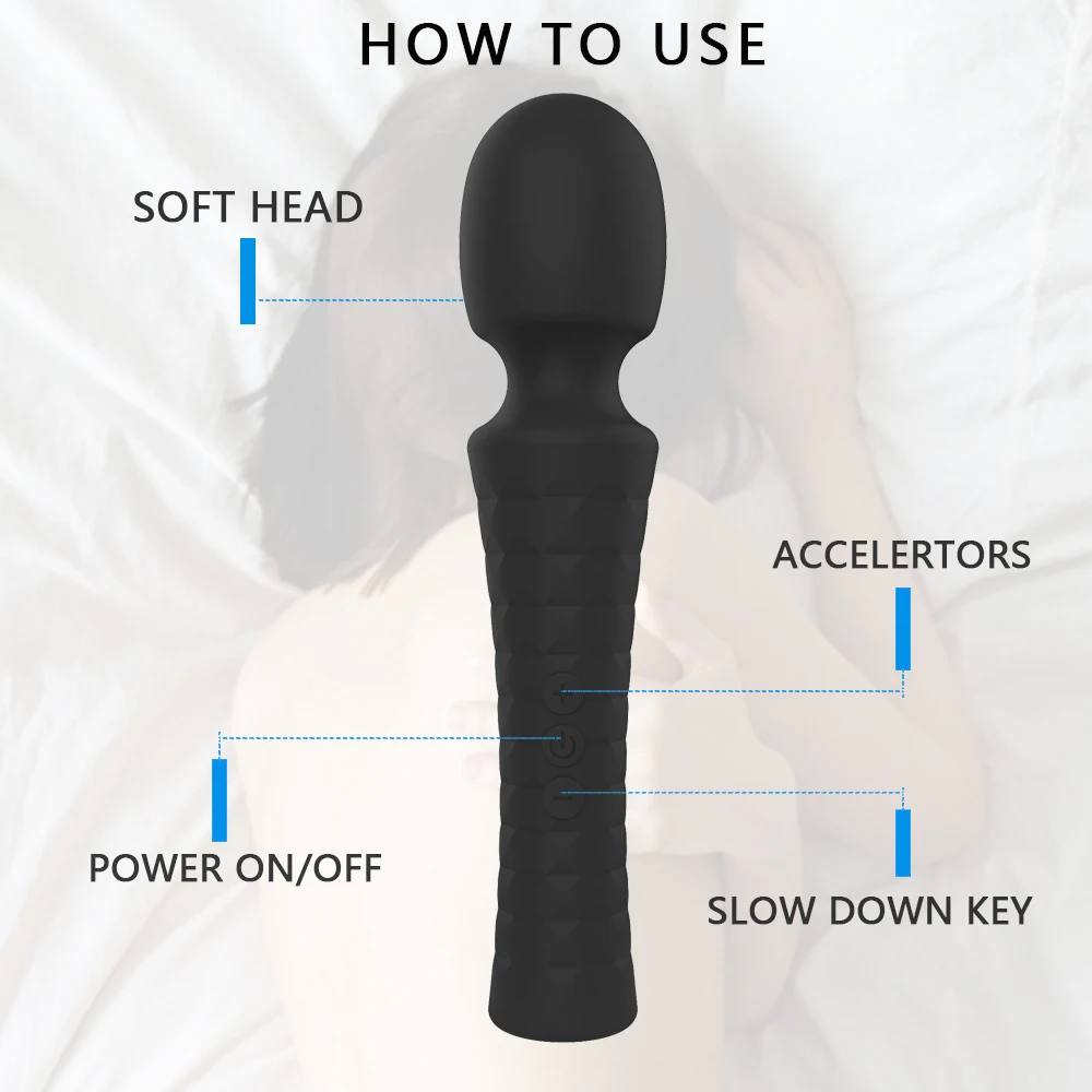 
Drop Shipping Personal Electric Multi Speed Handheld Powerful Vibration Wand massager back and neck shoulder massager 