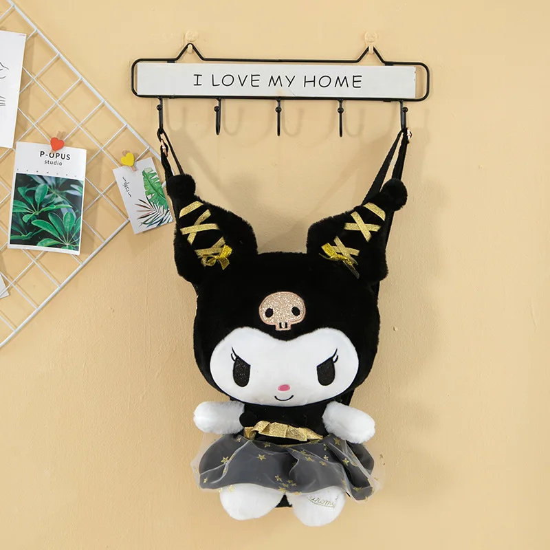 Sanrio Cartoon Kuromi Melody Plush Doll Bag Japanese Style Parent-child Backpack Cute Sanrio Plush Backpack Gifts Kids