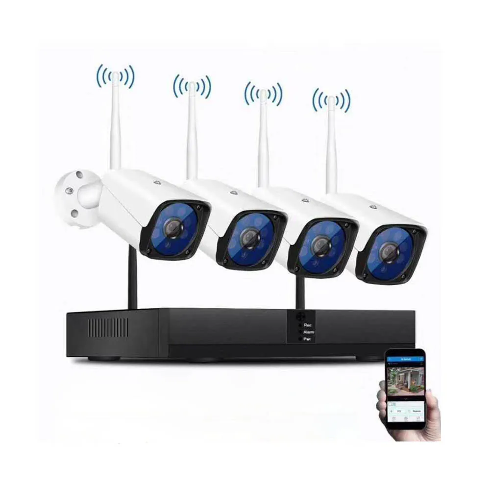Wireless Home Security Camera Kit Alarm NVR 4 Channel Surveillance Wifi Ip Outdoor DVR Video Security Cctv System