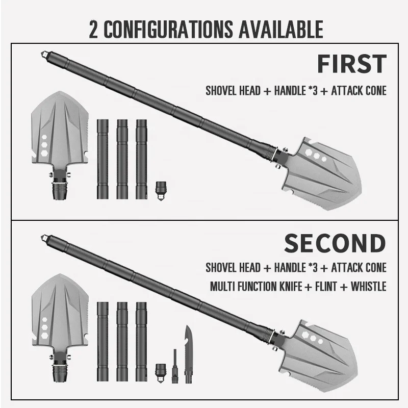 Outdoor Multifunctional Sapper Survival Shovel Camping High Carbon Steel Folding Portable Shovel