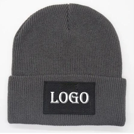 Basic Budget-Friendly Simple Solid Color Unisex Custom Embroidery Logo Adults Classic Plain Acrylic Beanie Hat