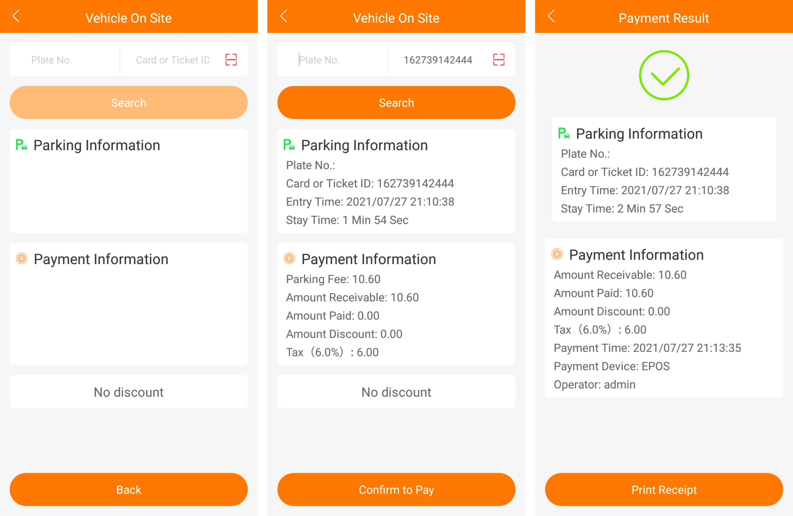 Portable Handheld Pos parking receipt printer, billing payment machine for parking management
