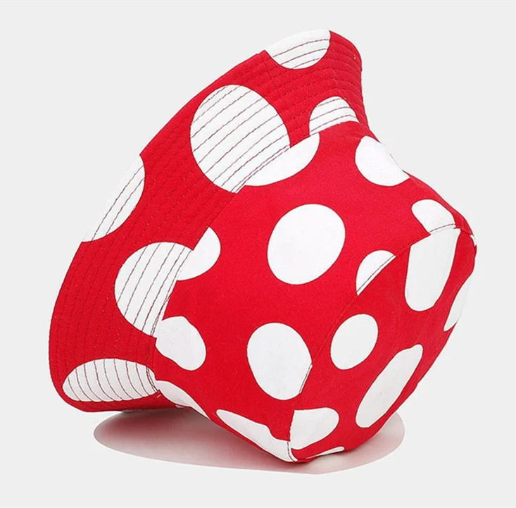 New Fashion Trendy Bucket Hat Reversible Custom Printing Embroidery Dot Cap for Adult Kids