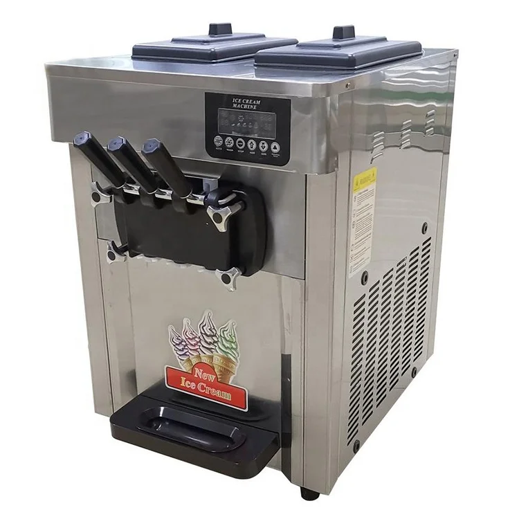 3 Flavors Commercial Soft Ice Cream Machine Stainless Steel Frozen Yogurt Machine