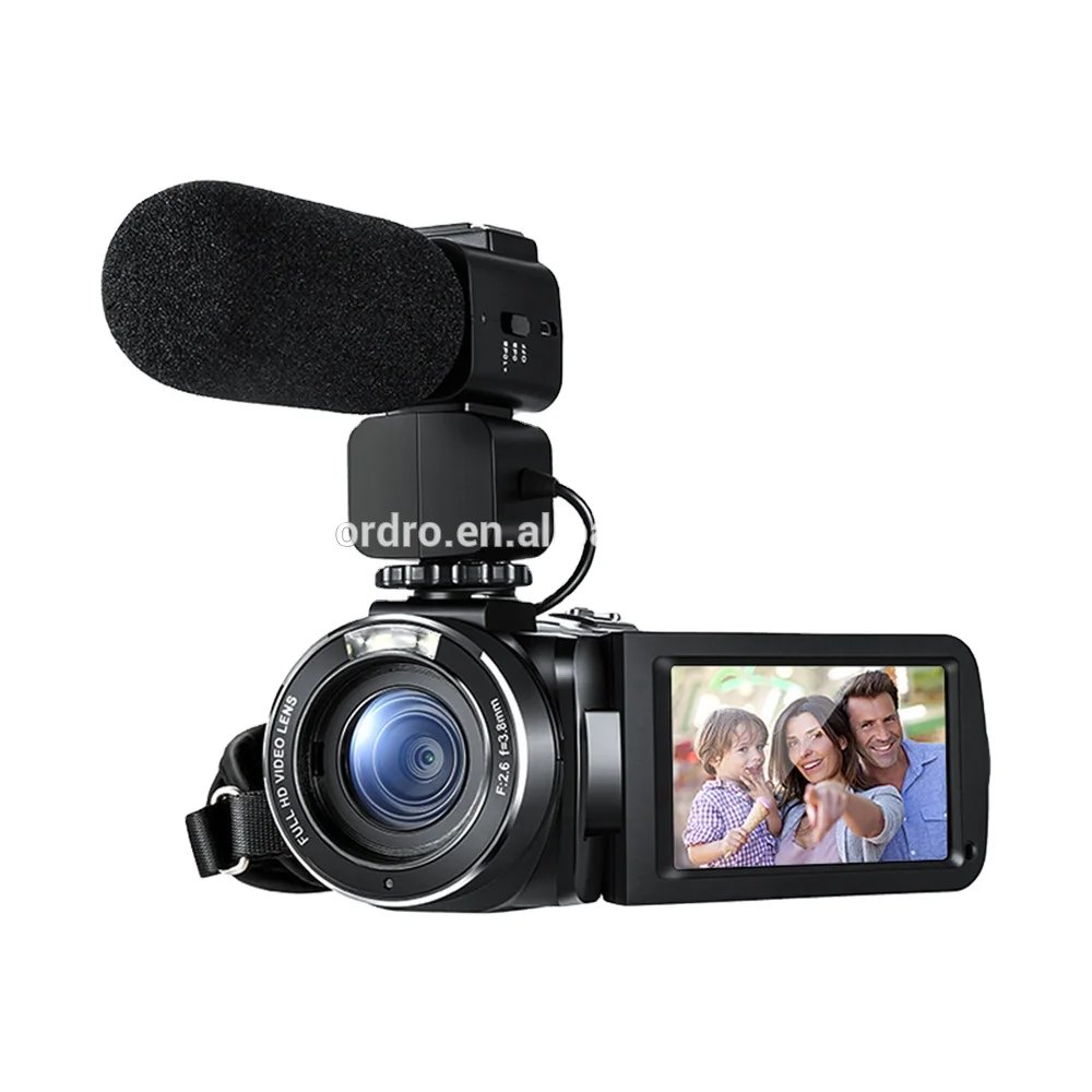 Цифровая видеокамера Ordro Z20 с функцией стабилизации 1080P Full HD 30 кадров в секунду 24 МП 16-кратный цифровой зум поддержкой внешнего