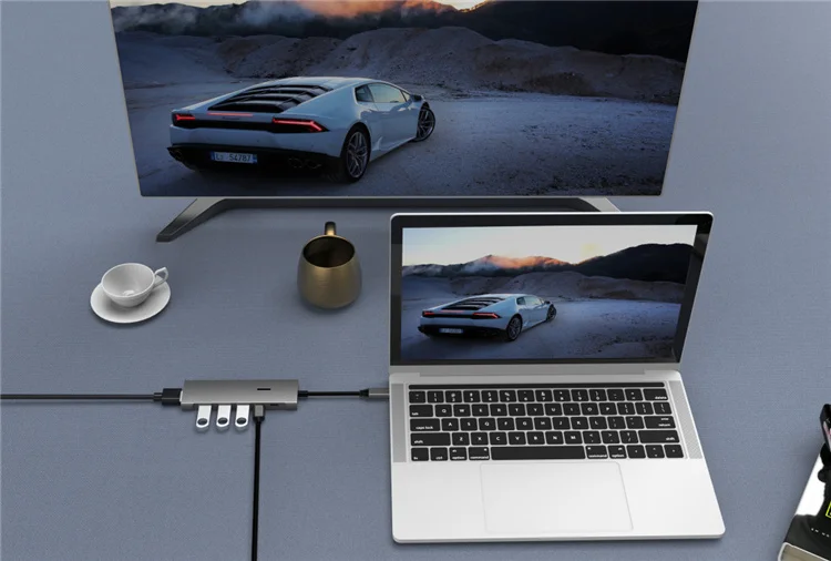 9 in 1 USB C Hub Type C Adapter Docking Station With 4K HDTV/USB-C/USB/SD/TF Card Reader /Audio Ports For Laptop