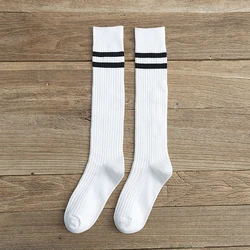 High Quality Ins Fashion Women Knee High Socks Girls Stripe White Uniform School Socks for Girls