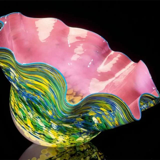 Gorgeous Painting Stained Art And Craft Ornamental Murano Glass Bowl Decoration for Home Natural Crafts