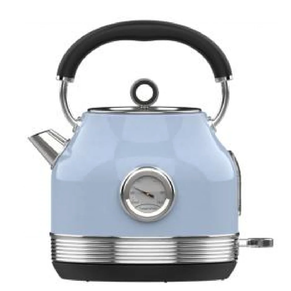 EVERGREEN 1.7L Safety Home Use Electric kettles/Tea Kettle with Thermometer, Led indicator, Strix Controller,Cordless base,Blue