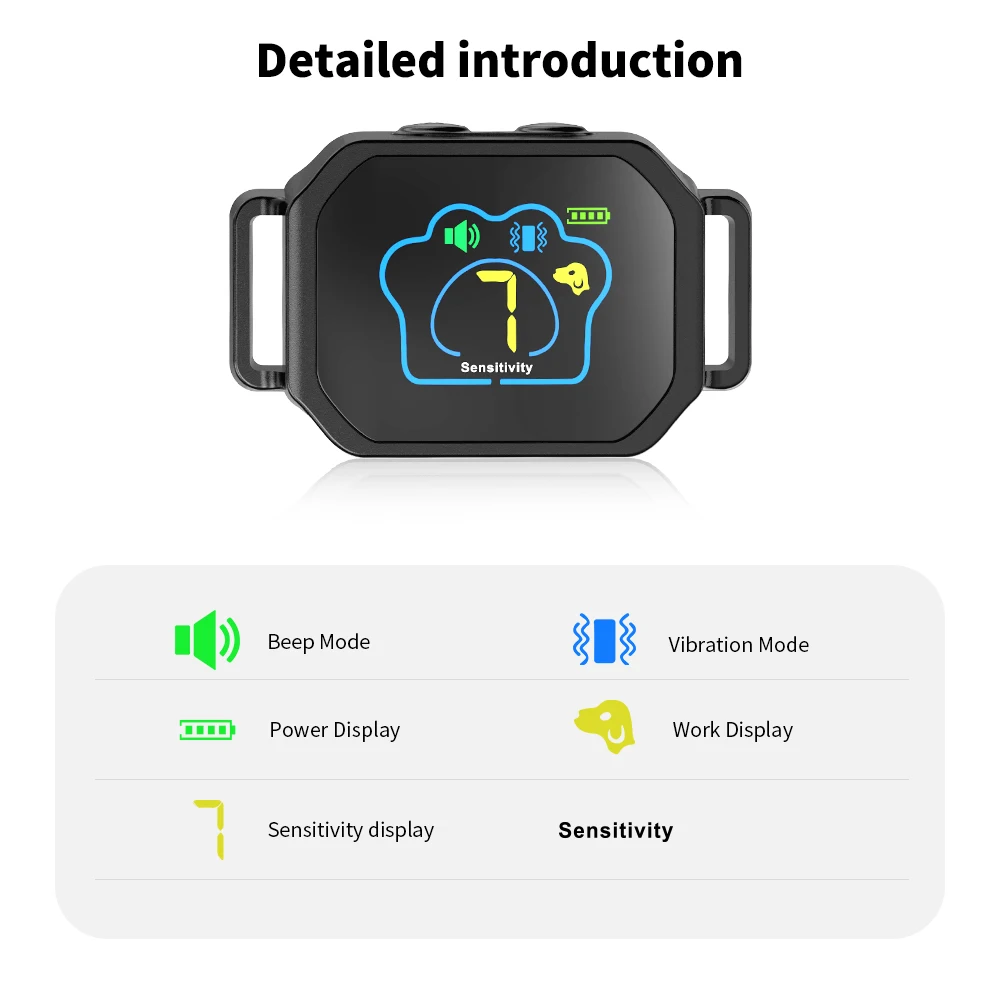 Anti Bark Device Vibration Beep Collar Rechargeable Dog Bark Collar
