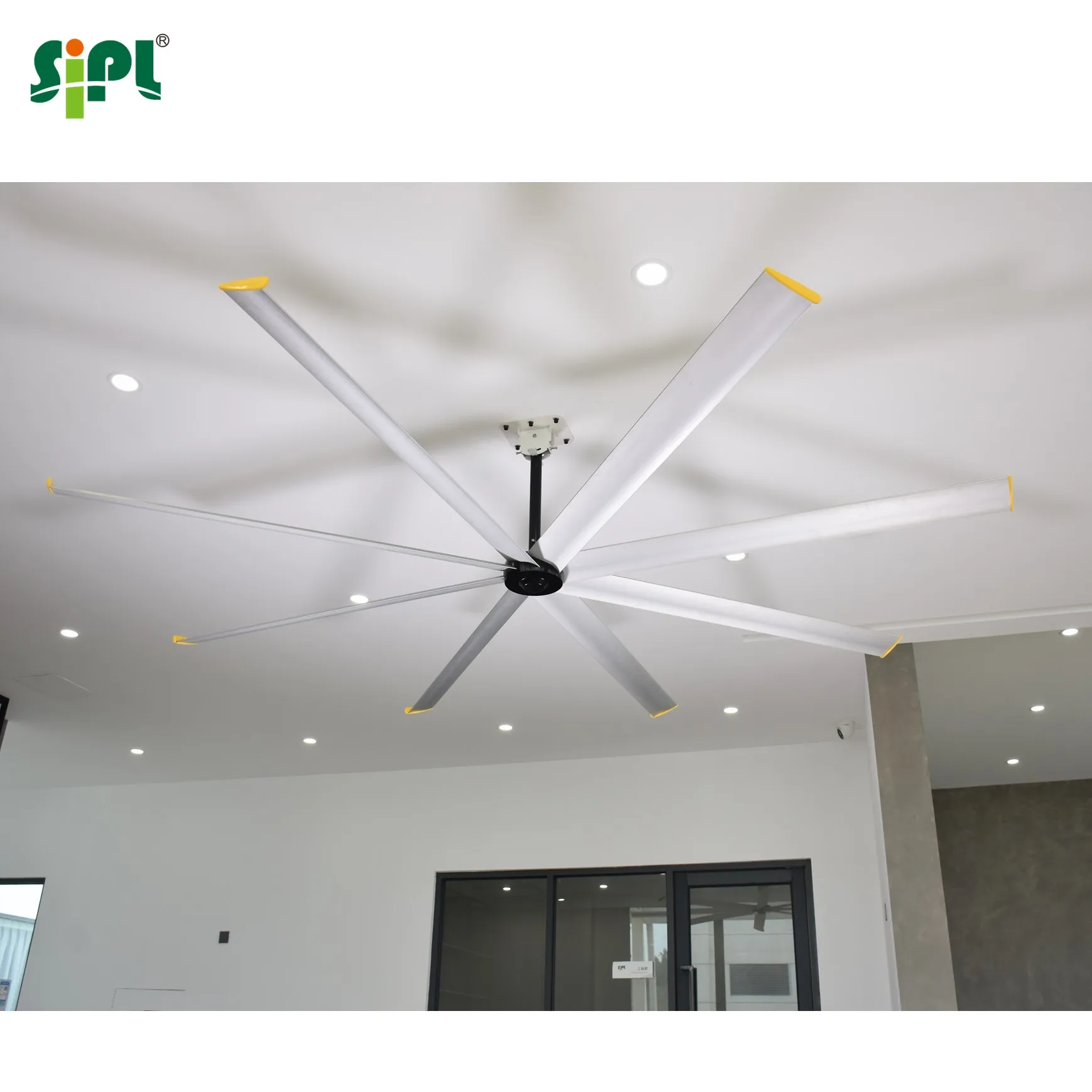 Solar Powered Greenhouse Factory Big Ass DC Fan HVLS Industrial Cooling Fan 10ft Aluminum HVLS Warehouse Large Ceiling Fan