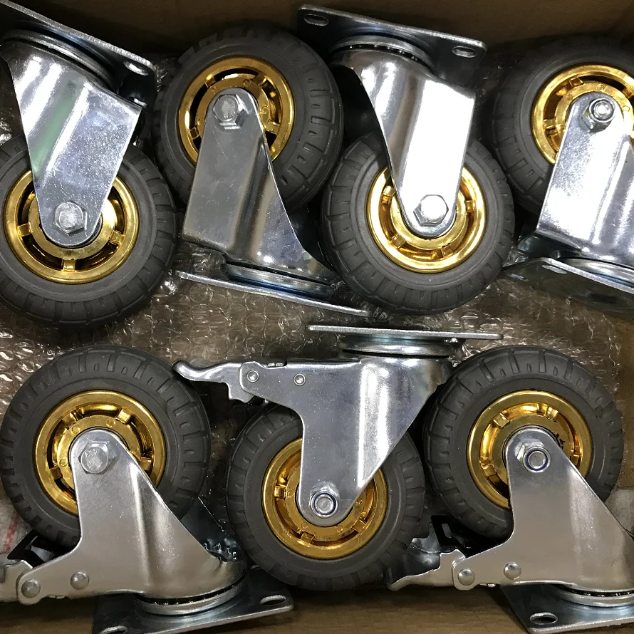 75 мм 3 4 5 6 8 дюймов, серый Эластичный резиновый шарнирный ролик, верхняя пластина, 3-дюймовые Резиновые Колесные Тележки