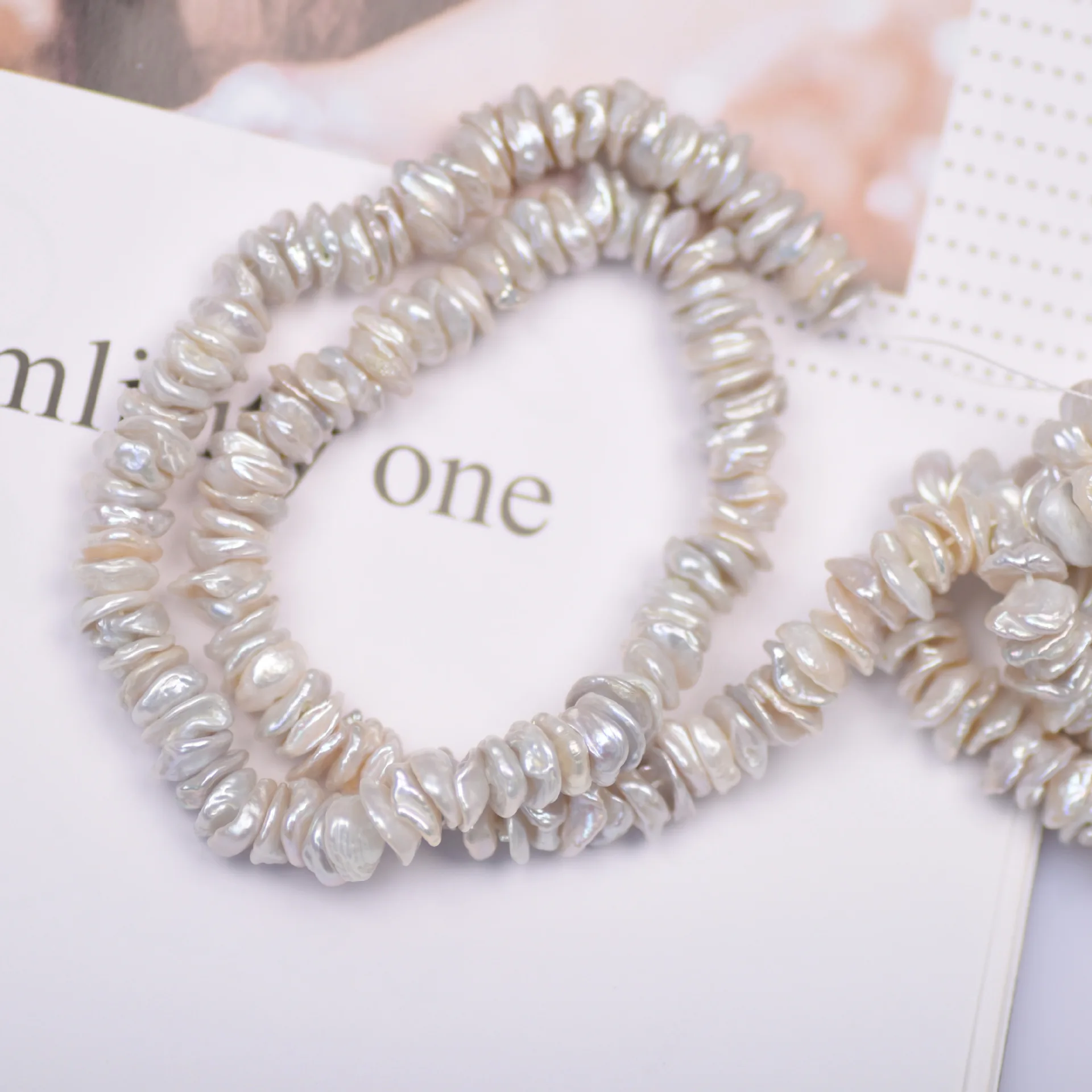 8-10mm multi-layered silver gray blue recycled pearls Baroque unique petal pearls jewelry accessories freshwater pearls
